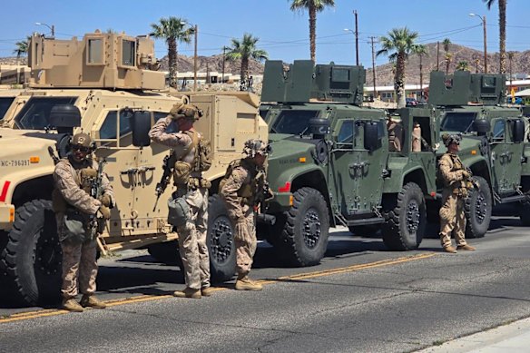 The 700 Marines are being deployed from their base in the Southern California desert.