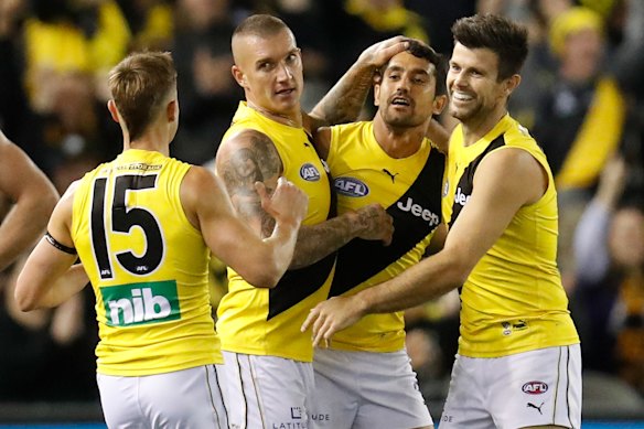 Richmond playersJayden Short, Dustin Martin, Marlion Pickett and Trent Cotchin. 