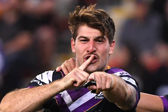 Curtis Scott , seen here playing for the Melbourne Storm last year, was arrested early on Monday. 