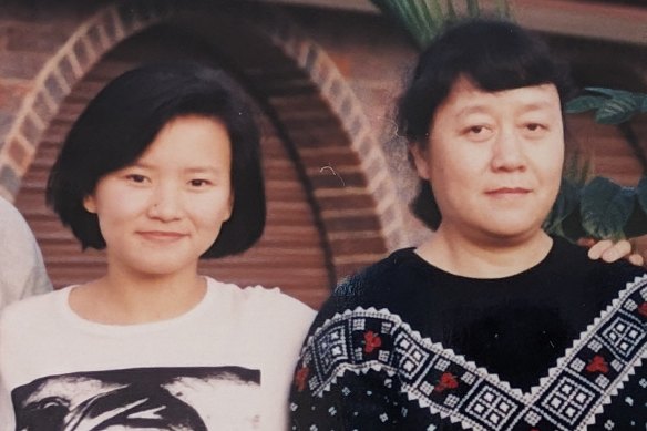 Cheng Lei (aged 17) with Hua in Brisbane in 1992.