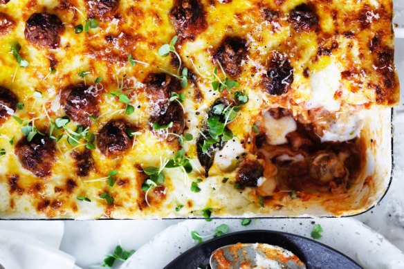 Adam Liaw's cheesy-pleaser meatball lasagne.