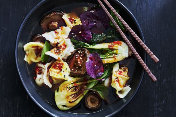 Keep frozen dumplings on standby for easy dishes such as this hot and sour soup.