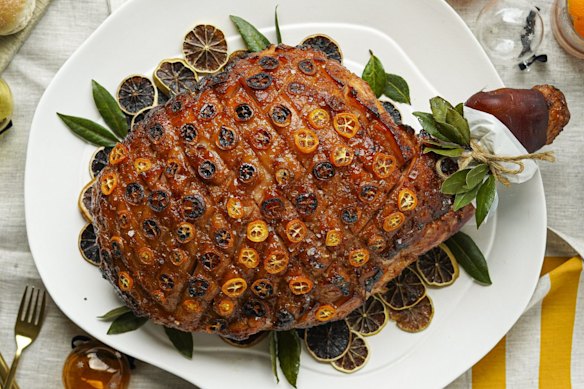 Ham with negroni glaze.