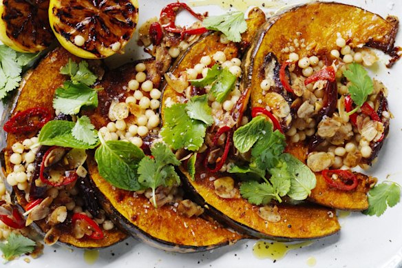 Roast pumpkin and cous cous salad.