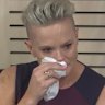 Roxanne Thornton breaks down before the lunch break during her fourth day at the Independent Commission Against Corruption (ICAC) Operation Navarra into Parramatta Council. 