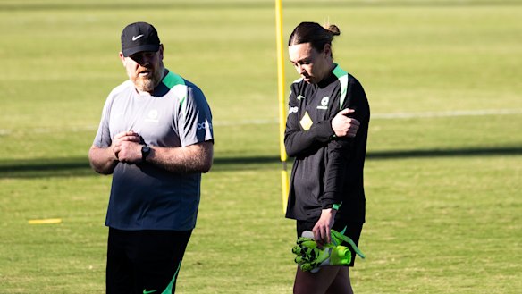 Matildas star Mackenzie Arnold hurt her arm at training on Wednesday.