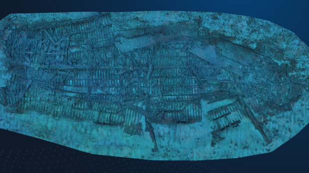 A map of the shipwreck uncovered by the Hydrus underwater drone in the Rottnest ship graveyard.