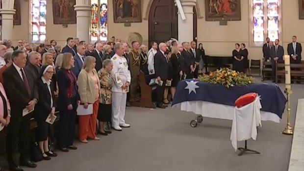 Mourners at the state funeral for Bill Hayden.