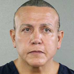 Cesar Sayoc shown in a booking photo in Miami. 