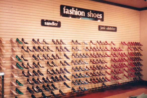 The shoe section in Myer Frankston in the 1980s.