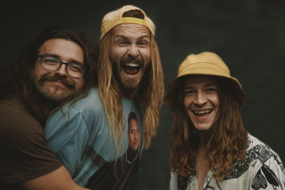 Brekky Boy’s Ryan Hurst (left) Taylor Davis and Liam Hogan will play their first American shows at SXSW.