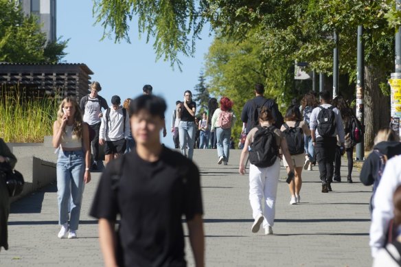 Students at the University of British Columbia Vancouver campus.