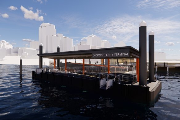 Rendering of the new ferry terminal at Dockside, due for completion in 2024. 