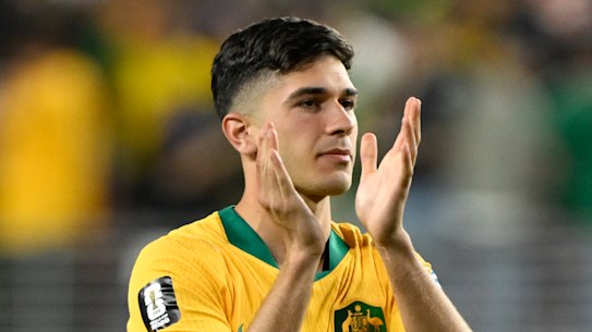 Cristian Volpato after the Socceroos' match against Paraguay.