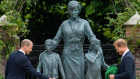 William and Harry unveil the statue of their mother.