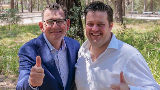 Victorian Premier Daniel Andrews with MP Will Fowles.