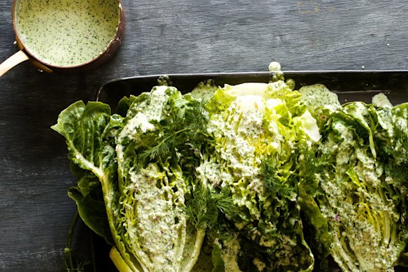 Lettuce with very versatile buttermilk dressing.