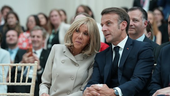 Brigitte and Emmanuel Macron at the British Museum in London during their state visit to the UK earlier this month. 