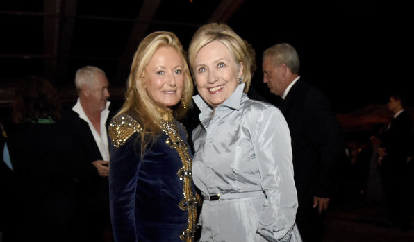 Former Secretary of State Hillary Clinton, right, and Ricky Lauren pose for a photo after the Ralph Lauren 50th Anniversary Fashion Show is shown during New York Fashion Week on Friday, September 7, 2018. 