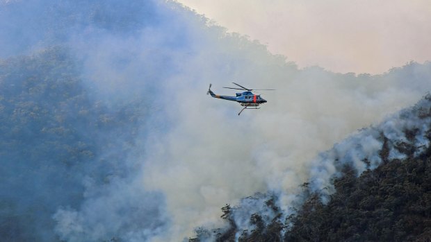 A helicopter waterbombing fires further south at Bemboka. 
