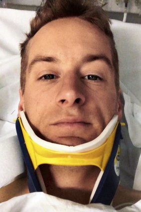 Recovery: Blake Shinn posted this image to Instagram while he was hospitalised.