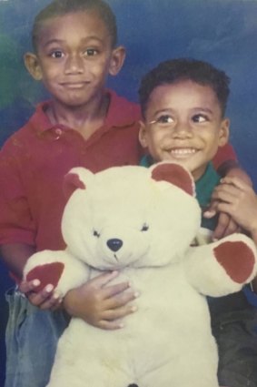 They've come a long way: Josh and Samu Kerevi at ages four and five.