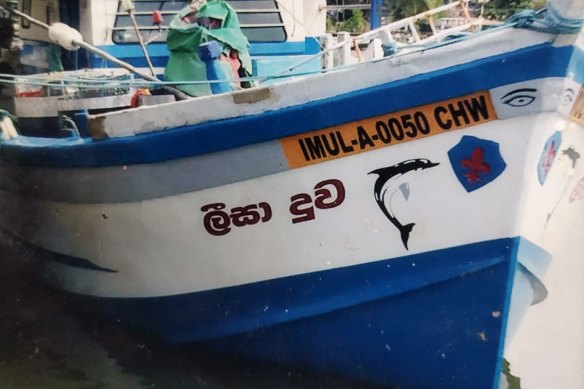 A photo of the trawler that was intercepted by Border Force west of Christmas Island on the morning of the federal election.