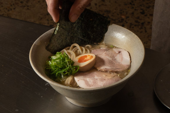 Chef Daiki Shigeta’s signature ramen with hand-cut rye noodles.