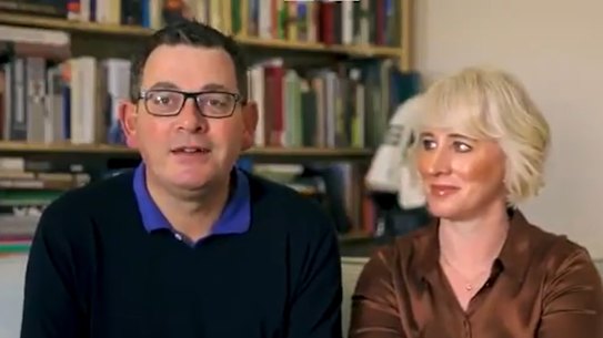 Victorian Premier Daniel Andrews and his wife Catherine. 