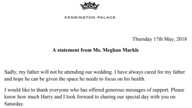 The full statement released by Kensington Palace.