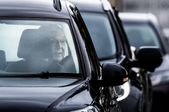 Cardinal Pell traveled in a four-car convoy.