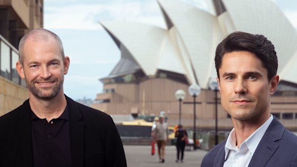 (L-R) Amazon Prime head of international originals James Farrell and Amazon Prime head of AU content Tyler Bern.
