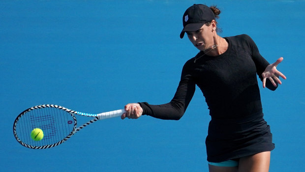 Ajla Tomljanovic beat Maria Sharapova at Kooyong on Thursday.