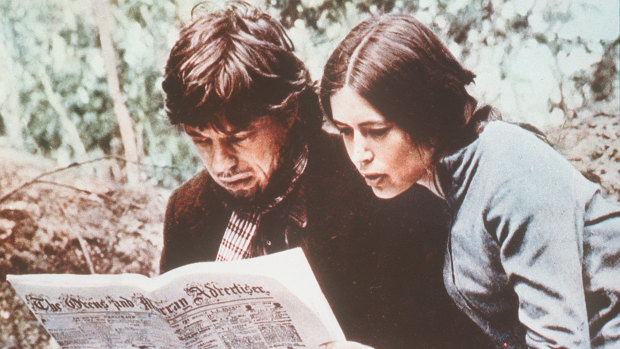 Mick Jagger as Ned Kelly in the 1970 film, reading a bad review in <i>The Ovens and Murray Advertiser</i>.