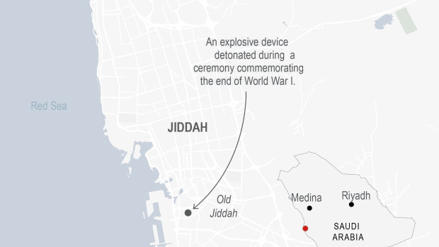 Map locates attack in Jiddah, Saudi Arabia.