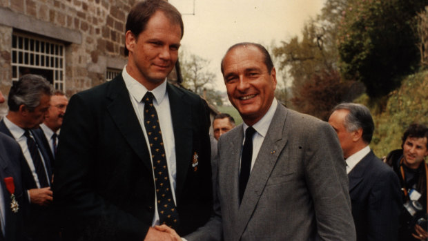 Peter FitzSimons with Jacques Chirac.