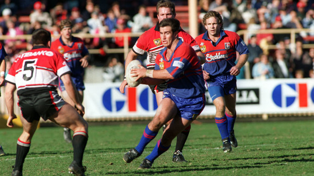 Andrew Johns playing against the Bears at North Sydney Oval during the 1990s.