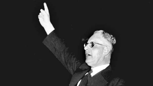 Then prime minister John Curtin at a rally in 1942. 