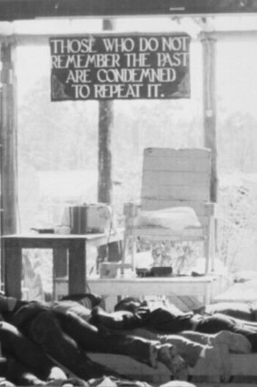 The sign above the throne in Jonestown used by Jim Jones misquotes George Santayana.