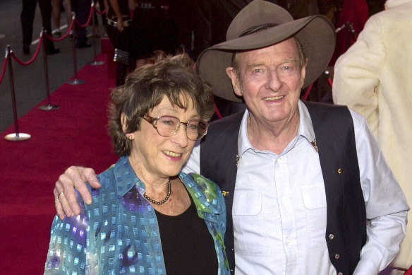 Joy McKean and Slim Dusty arrive for the 15th Annual ARIA Awards at the Capitol Theatre, 2001.