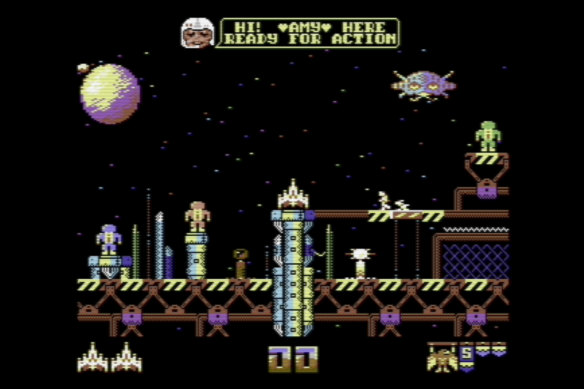 Galencia is a modern game developed for the Commodore 64.