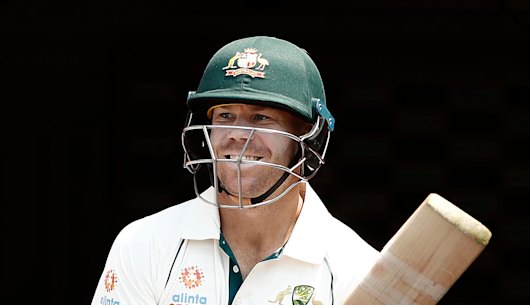David Warner is playing his first Test in Australia in almost two years.
