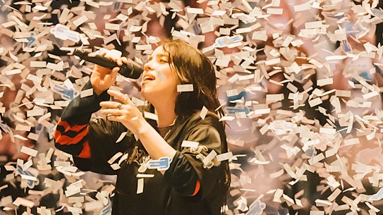 Billie Eilish performs at Rod Laver Arena on March 4, 2025.