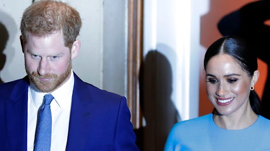 Farewell: Britain's Prince Harry and Meghan, the Duchess of Sussex, leave after attending the annual Endeavour Fund Awards in London.