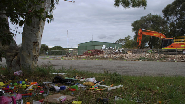 The remnants of the old Wattleup community hall.