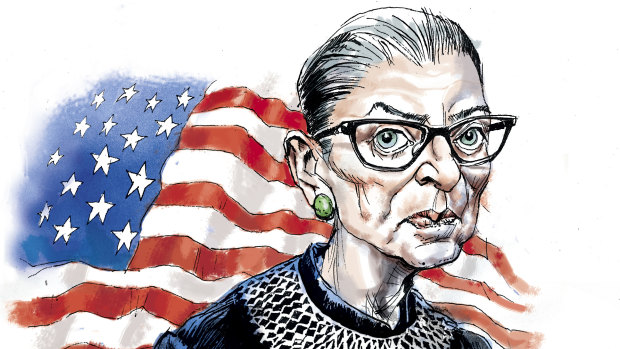 US Supreme Court Justice Ruth Bader Ginsburg. Illustration: Joe Benke