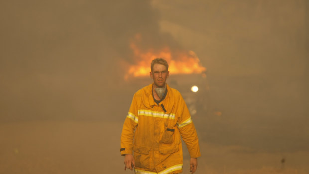 A firefighter in Whittlesea.