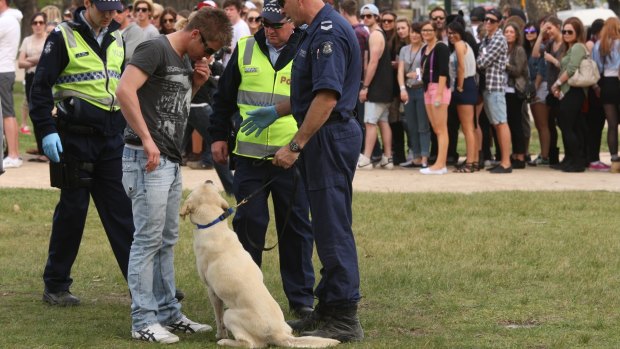 Sniffer dogs will be used at Saturday's Above & Beyond concert, with police set to remove people from the venue if the dog flags them even if they have no drugs.