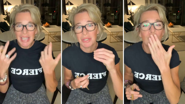 Katie Hopkins mocking the safety rules upon her arrival in Australia.  