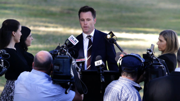 Kogarah MP Chris Minns, at Carss Park, announces he will run for Labor leadership. 
